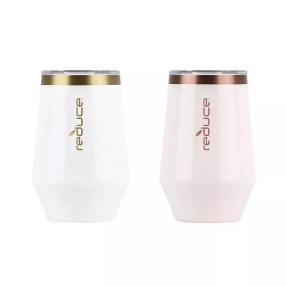 NEW Reduce Wine Tumbler 2 piece set 12oz vacuum insulated cups with lid glasses - Picture 1 of 4